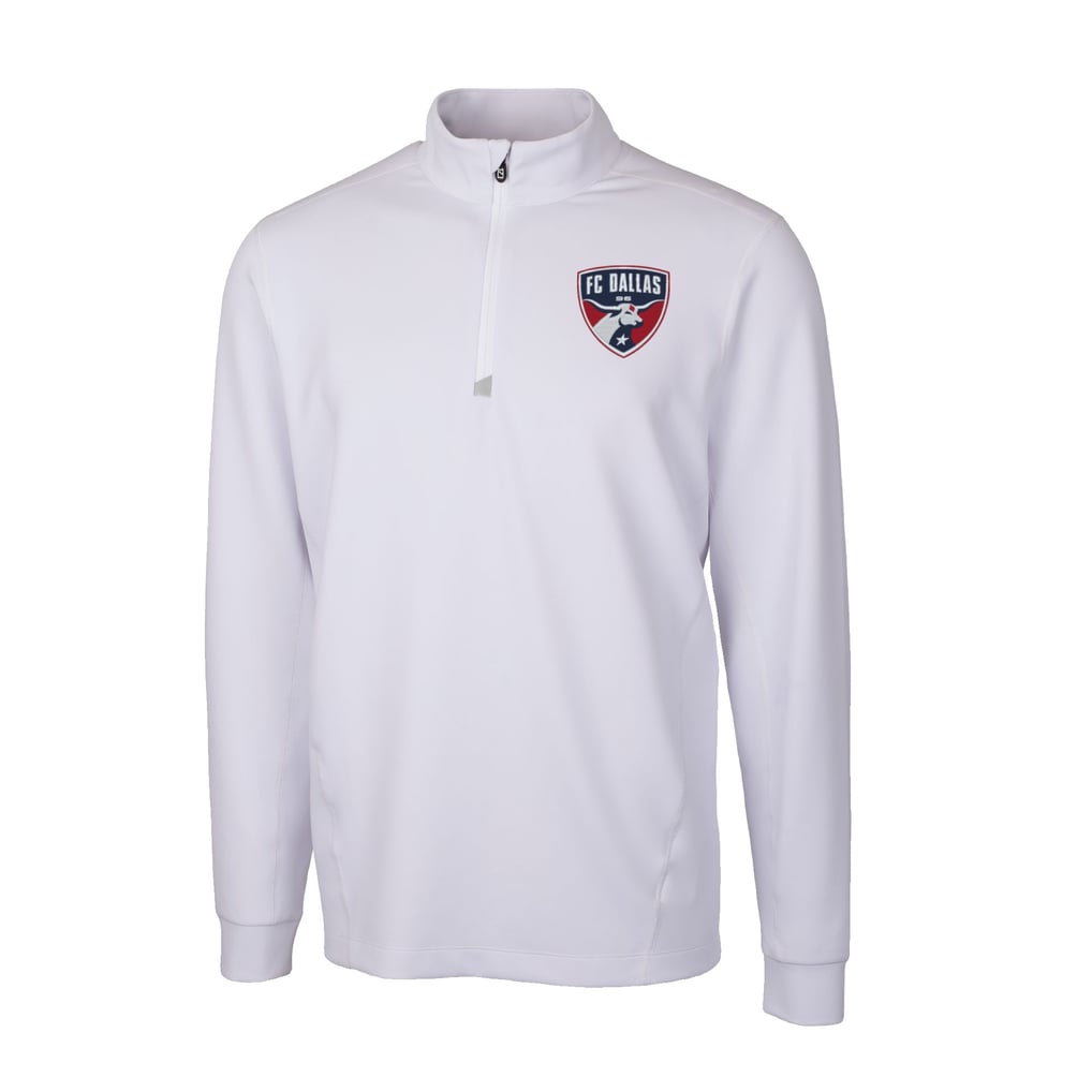  FC Dallas Cutter & Buck Traverse Stretch Eco Quarter-Zip Pullover Top - White